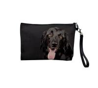 Tasche aus Leinen - Kollektion Beste Fotos von Hunden Freunden Welpen klein mittel groß Husky Retriever Labrador - Kosmetiktasche aus Leinen - Kulturbeutel - Geldbörse, Labrador schwarz, 23.5 x 15 cm,