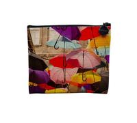 Tasche aus Leinen - Kunst Aquarell Malerei Kunst Digital Grafik - Kosmetiktasche aus Leinen Optik - Kulturbeutel - Geldbörse, Regenschirm Farbe:, 15 x 10 cm, Kosmetiktasche