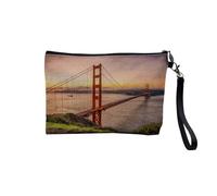 Tasche aus Leinen - San Francisco Golden Gate California Brücke Landschaft Dekoration - Kosmetiktasche aus Segeltuch in Leinenoptik - Kulturbeutel - 23,5 x 15 cm, Golden Gate 6, 23.5 x 15 cm,