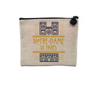 Tasche aus Leinen - Stil Art Deco Creation Modern 1930 1920 Monument Art Deco Luxus - Kosmetiktasche aus Leinen - Kulturbeutel - Geldbörse, Notre Dame, 15 x 10 cm, Kosmetiktasche