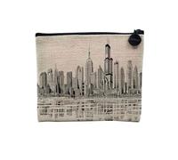 Tasche aus Leinen - USA Wolkenkratzer New York Los Angeles Zeichnung Skyline - Kosmetiktasche aus Leinen in Leinenoptik - Geldbörse - 15 x 10 cm, Skyline Dessin, 15 x 10 cm, Kosmetiktasche
