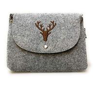Gilde Filz Umhängetasche Hirsch Hellgrau