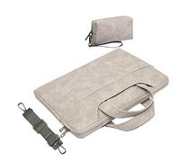 Tasche Sleeve Hülle Kompatibel mit 13-15 Zoll Laptop,MacBook Air/Pro,Laptoptasche Kasten mit Zusätzlichem Stauraum Polyester Tasche Hellgrau(mit Einer kleinen Geldbörse) 14"