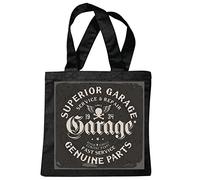 Tasche Umhängetasche SUPERIOR GARAGE GENUINE PARTS REPARATUR UND SERVICE BIKERSHIRT MOTORRAD CHOPPER GOTHIC MOTORCYCLE SKULL MOTORRADCLUB BIKE ROUTE 66 Einkaufstasche Schulbeutel Turnbeutel in Sch