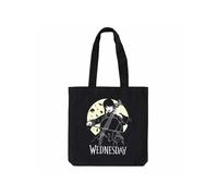 Grupo Erik Shopping Bag - Wednesday Addams Comics Tasche - Kunststofftasche Schwarz - Offizieller Netflix Wednesday Fanartikel