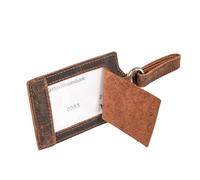 Taschenanhänger & Kofferanhänger aus Echtleder mit Sichtfenster - Adressanhänger für Koffer, Rucksack & Handgepäck - Gepäckanhänger in elegantem Design - Reisekoffer Zubehör