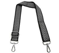 Taschengurte zum Wechseln, Taschengurt Schwarz und Silber, Verstellbarer Schultergurt für Taschen Breit 3.8cm mit Silber Karabiner, Schulterriemen für Taschen, Umhängegurt für Damen Taschen, 4