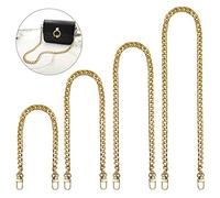 Taschenkette, 4 Stück Tasche Kette, Metall Gold Kette Trageriemen für Tasche, Flacher Kettenriemen, Handtaschenkettenriemen, für Handtasche Geldbörse Clutch Abendtasche (Gold)