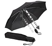 Taschenregenschirm EUROSCHIRM "Automatik 32S7, schwarz", Damen, schwarz, Bezug: 100% Polyester, uni, Regenschirme (231278-0) schwarz