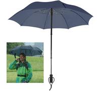 Taschenregenschirm EUROSCHIRM "teleScope handsfree, marineblau", Damen, blau (marineblau), Bezug: 100% Polyester, uni, Regenschirme Taschenregenschirm, zweifach ausziehbarer Schaft,, handfrei tragbar