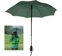 Taschenregenschirm EUROSCHIRM "teleScope handsfree, olivgrün", Damen, grün (olivgrün), Bezug: 100% Polyester, uni, Regenschirme Taschenregenschirm, zweifach ausziehbarer Schaft, handfrei tragbar (1383
