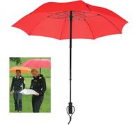 Taschenregenschirm EUROSCHIRM "teleScope handsfree, rot", Damen, rot, Bezug: 100% Polyester, uni, Regenschirme Taschenregenschirm, zweifach ausziehbarer Schaft,, handfrei tragbar (89229546-0)