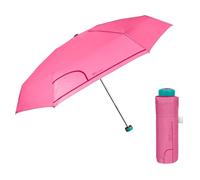 Taschenschirm Regenschirm Kompakt für Damen Frauen - Minischirm Super Klein Klappbar Mädchen mit Manueller Öffnung - Damenschirm Schirm mit Etui - Durchmesser 90 cm - Perletti (Bonbonrosa)