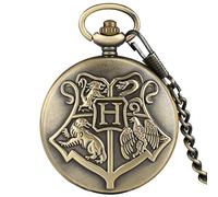 Taschenuhr für Herren, Vintage, Big H, Bronze, Quarz, chinesischer Stil, Tier-Anhänger, Halskette, Geschenk für Herren, Harry Potter, Harry Potter, Harry Potter
