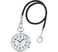 Taschenuhr MASTER TIME, silber (silberfarben), Taschenuhren, Herren, sprechende Funkuhr, Quarzuhr, Status Funkempfang, 4 Alarmzeiten (45169437-0) silberfarben