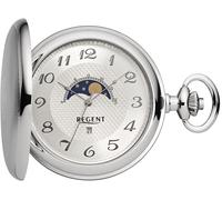 Taschenuhr REGENT "P730", silber (silberfarben), Taschenuhren, Herren, Taschenuhr, Quarzuhr, Herrenuhr, Mondphase, Datum, Acrylglas (64552616-0)