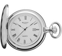 Taschenuhr REGENT "P737-19527740", silber (edelstahlfarben), Taschenuhren, Damen, Taschenuhr, Quarzuhr, Herrenuhr, Datum, Acrylglas, Geschenkidee (25391960-0) edelstahlfarben