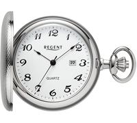 Taschenuhr REGENT "P739-19537749", silber (edelstahlfarben), Taschenuhren, Jungen, Taschenuhr, Quarzuhr, Herrenuhr, Datum, Acrylglas, Geschenkidee (77699051-0)