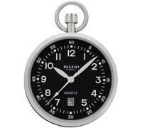 Taschenuhr REGENT "P777", edelstahlfarben, Taschenuhren, Herren, Taschenuhr, Quarzuhr, Herrenuhr, Datum, Mineralglas, analog (23011508-0)