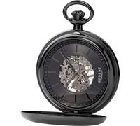 Taschenuhr REGENT, schwarz, Taschenuhren, Damen, Taschenuhr, Herrenuhr, Handaufzug, Kette, offene Unruh (76894639-0) schwarz