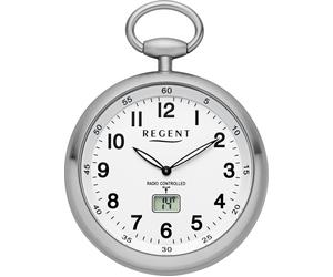 Taschenuhr REGENT, silber (edelstahlfarben), Taschenuhren, Damen, Taschenuhr, Quarzuhr, Herrenuhr, Funk, Kette (98951063-0) edelstahlfarben