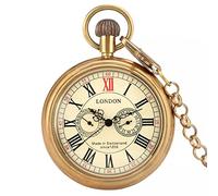 Taschenuhr Royal London 1856's Retro Mechanische Taschen- & Taschenuhren Retro Handaufzug Skeleton Herren Taschenuhr Kette