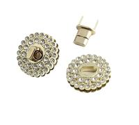 Taschenverschluss Metall 10 Stück 4 Farben 3,9 cm rund dekorativ Diamant Gold Drehverschluss Tasche Twist Lock DIY Handtasche Brieftasche Herstellung Zubehör(Light Golden)