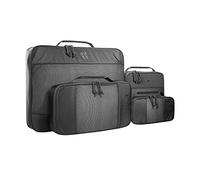 Tasmanian Tiger Packing Cubes - 4-teiliges Pack-System mit Mesh-Oberseite und Reißverschluss, Schwarz, 2l + 5l + 6l + 20l Volumen