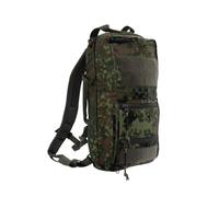 Tasmanian Tiger TT Survival Pack 16L Taktischer Flucht-Rucksack, Daypack, Wander-Rucksack mit Regen-Hülle und Organizer Pouches, Flecktarn