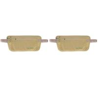 Tatonka Bauchtasche Skin Moneybelt Int. - Flache Hüfttasche mit Zwei Reißverschluss-Fächern - Zum versteckten Tragen unter der Kleidung (Natural), 14 x 28 cm (Packung mit 2)