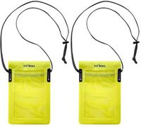 Tatonka Brustbeutel WP Neck Pouch - wasserdichte Handyhülle mit Umhängeband und transparentem, Touchdisplay-freundlichem Fenster - IPX7 - Maße: 21 x 14 cm (Lime) (Packung mit 2)