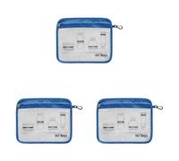 Tatonka Kulturbeutel Zip Flight Bag A5 - Transparenter Beutel zur Mitnahme von Flüssigkeiten im Flugzeug-Handgepäck - 22 x 18 cm (Blue) (Packung mit 3)