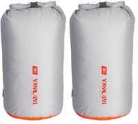 Tatonka Packbeutel Dry Sack 18l - Wasserdichter Packsack mit Rollverschluss und Steckschließe - Aus recyceltem Polyester - 18 Liter Volumen (grau) (Packung mit 2)