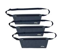Tatonka Skin Moneybelt - Flache und leichte Bauchtasche mit Zwei Fächern 2 unauffälligen Tragen unter der Kleidung (Dark Blue) (Packung mit 3)