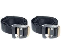 Tatonka Stretch Belt 25mm - Elastischer Gürtel mit praktischem Hakenverschluss - 110 cm lang / 2,5 cm (black) (Packung mit 2)