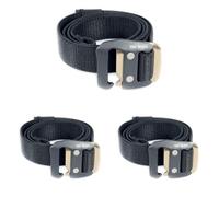 Tatonka Stretch Belt 25mm - Elastischer Gürtel mit praktischem Hakenverschluss - 110 cm lang / 2,5 cm (black) (Packung mit 3)