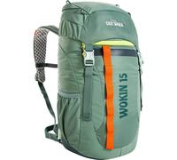 Tatonka Kinderrucksack Wokin 15L - Rucksack für Mädchen und Jungen ab 6 Jahren - Inklusive Sitzkissen und Reflektoren für gute Sichtbarkeit - Aus recycelten Materialien - 15 Liter Volumen (sage green)