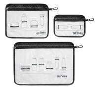 Tatonka Kulturbeutel Zip Flight Bag Set (3 Stück A4 / A5 / A6) - Transparente Beutel zur Mitnahme von Flüssigkeiten im Flugzeug-Handgepäck (Black)