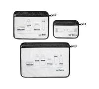 Tatonka Kulturbeutel Zip Flight Bag Set (3 Stück A4 / A5 / A6) - Transparente Beutel zur Mitnahme von Flüssigkeiten im Flugzeug-Handgepäck (Black)