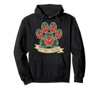 Tattoo „My Best Friend Cat Paw Rose Old School Pet Lover“ Pullover Hoodie