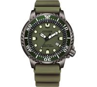 Taucheruhr CITIZEN "Blue Ocean", grün (olivgrün), Armbanduhren, Herren, Armbanduhr, Herrenuhr, Damenuhr, Solar, bis 20 bar wasserdicht (72512003-0) olivgrün
