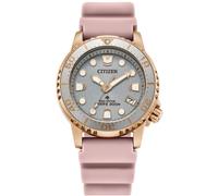 Taucheruhr CITIZEN "Promaster Eco-Drive Diver", rosa, Armbanduhren, Damen, Armbanduhr, Solar, Damenuhr, analog, Tag, Batterie-Entladungsanzeige (98060244-0) rosa