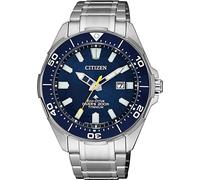 Taucheruhr CITIZEN "Promaster Marine Eco-Drive Diver 200 m", silber (silberfarben, dunkelblau), Armbanduhren, Herren, Armbanduhr, Herrenuhr, Solar, Titan, bis 20 bar wasserdicht, Datum (44227207-0) si