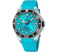 Taucheruhr FESTINA "Diver Collection", blau (hellblau), Armbanduhren, Herren, Armbanduhr, Quarzuhr, Herrenuhr, bis 20bar wasserdicht, Silikonarmband (96485510-0) hellblau