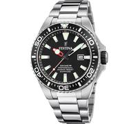 Taucheruhr FESTINA "Diver Collection", silber (silberfarben, schwarz), Armbanduhren, Herren, Armbanduhr, Quarzuhr, Herrenuhr, Edelstahlarmband, Datum, Saphirglas (36543858-0) silberfarben, schwarz