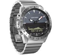 Tauchuhren Herren Wasserdicht 200M Kompass Höhenmesser Schrittzähler | Submariner Uhr Diver Outdoor Armbanduhr Barometer Kalorien Timer Wecker Doppelzeit Herrenuhren mit Metallarmband