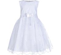 Taufkleid HAPPY GIRLS "dress", Mädchen, Gr. 86, N-Gr, weiß, Web, Obermaterial: 100% Polyester, festlich, figurumspielend ca. Mitte Wade, Rundhals, Kleider, mit aufgesetzter Schleife vorne in der Taill