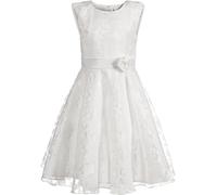 Taufkleid HAPPY GIRLS, Mädchen, Gr. 104, N-Gr, beige (ecru), Web, Obermaterial: 100% Polyester, geblümt, gemustert, unifarben, festlich, Midi, Rundhals, Kleider, mit hochwertiger Spitze (67427921-104)
