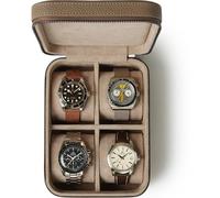 TAWBURY Leder-Uhrenbox mit 4 Fächern - Elegante und sichere Aufbewahrung für Ihre Uhren (Taupe)