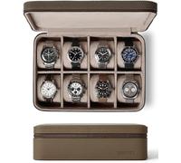 TAWBURY Leder-Uhrenbox mit 8 Fächern - Elegante und sichere Aufbewahrung für Ihre Uhren (Taupe)